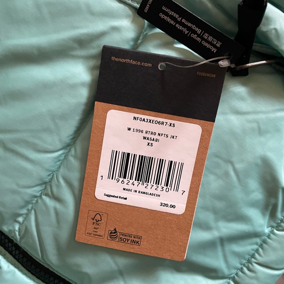 NWT The North Face Women Puffer Down 1996 RTRO Npts Jacket WASABI 700fill XS、M - Picture 15 of 16